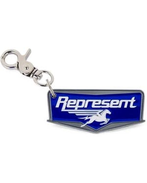 Represent Nothing Tougher Nothing Faster Logo-Plaque Keyring - Blue