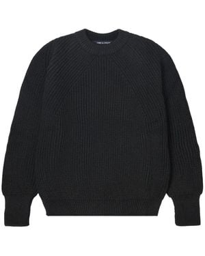 Comme des Garçons Ribbed-Knit Raglan-Sleeve Sweater - Black