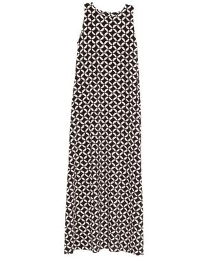 Niu Robe Sans Manches À Imprimé Géométrique - White