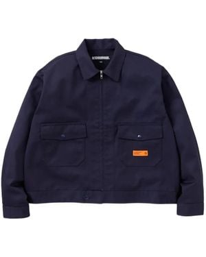 Neighborhood Flap-Pocket Zip-Front Shirt Jacket - Blue