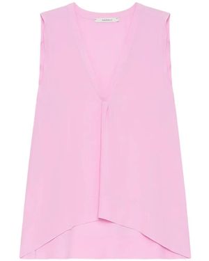 Maliparmi V-Neck Pleated Top - Pink