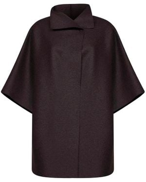 Harris Wharf London Virgin-Wool Short-Sleeve Coat - Brown