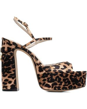 Naked Wolfe 130Mm Fire Leopard-Print Platform Sandals - Metallic