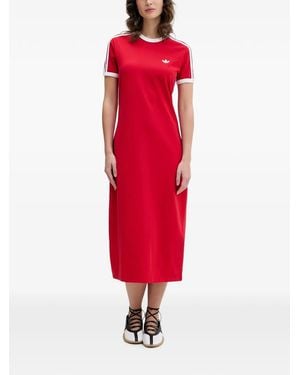 adidas 3 Stripes Midi Dress - Red