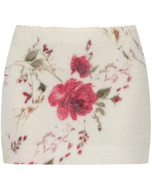 Blumarine フローラル ミニスカート - ピンク