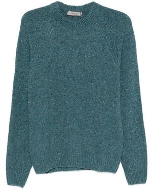 Canali Speckled Crew-Neck Jumper - Green