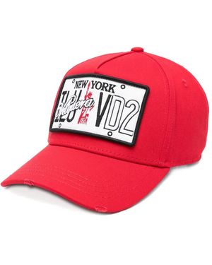 DSquared² Logo-Patch Baseball Cap - Red