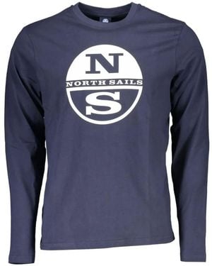 North Sails Logo-Print Long-Sleeve T-Shirt - Blue