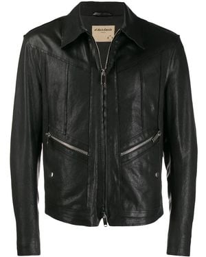 Al Duca d'Aosta Zipped Leather Jacket - Black