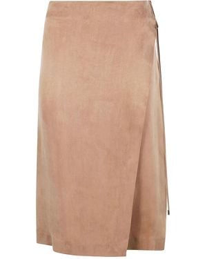 Blumarine Washed Gabardine Skirt - Natural