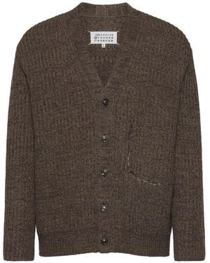 Maison Margiela リブ カーディガン - ブラウン