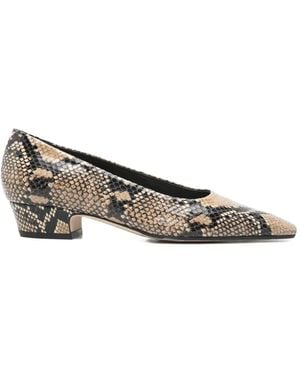 Aeyde Rory Snake Print Calf Leather Hazelnut - Metallic