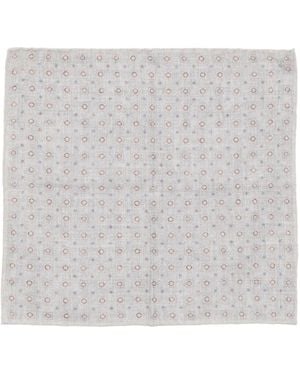 Eleventy Patterned Pocket Square - White