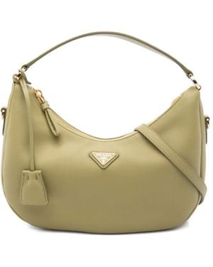 Prada Schultertasche Mit Triangel-Logo - Mettallic