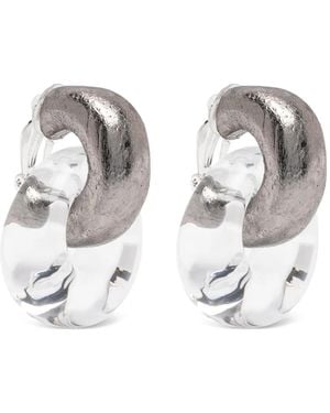 Monies Pendientes De Aro Havana Entrelazados - Blanco