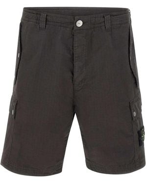 Stone Island Ripstop Cargo Shorts - Grey