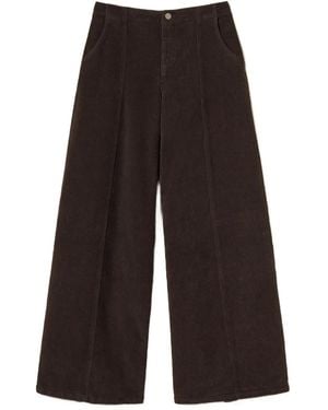 Twinset Wide-Leg Corduroy Trousers - Grey