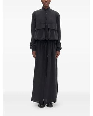 Ann Demeulemeester Maxikleid mit Taillenzug - Schwarz