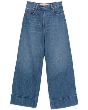 Valentino Garavani Belt-Loop Cuffed Jeans - Blue