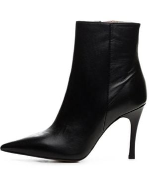 Poche Paris Bottines À Talon Aiguille Et Bout Pointu - Noir