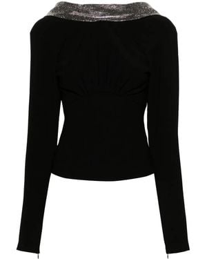 Roland Mouret Long Sleeve Cady Top - Black