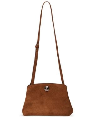 Liffner Schultertasche Mit Druckknopf - Braun