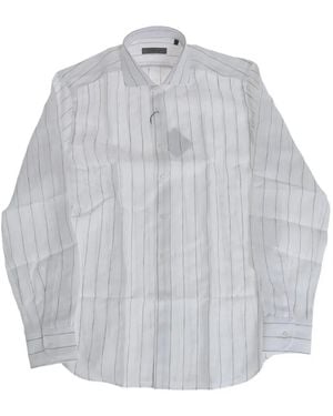 Corneliani Camisa A Rayas De Lino - Gris