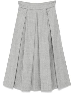 Eleventy Pleated Midi Dress - Gray
