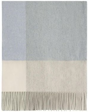 Bompard Tartan Fringed Scarf - Grey