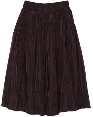 Susanne Bommer Gathered Pleated Midi Skirt - Purple