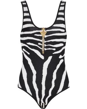 Balmain ジップアップ ボディスーツ - ブラック