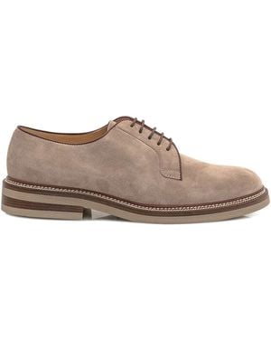 Brunello Cucinelli レースアップ スエードシューズ - ブラウン