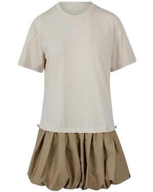 Jovonna London T-Shirt Bubble Mini Dress - Natural