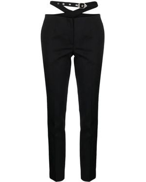 The Attico Waist-Strap Wool Trousers - Black