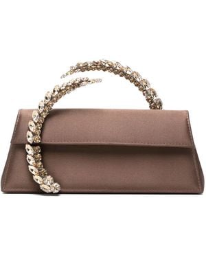 L'ALINGI Karma Crystal-Embellished Clutch Bag - Brown