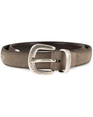 Alberto Luti Stone Buckle Belt - Grey
