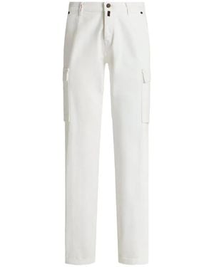 Kiton Pantalon Droit À Poches Cargo - Blanc