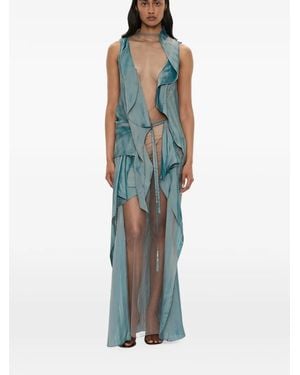 Christopher Esber Gonna Lunga Kacere Drappeggiata A Colonna - Blu