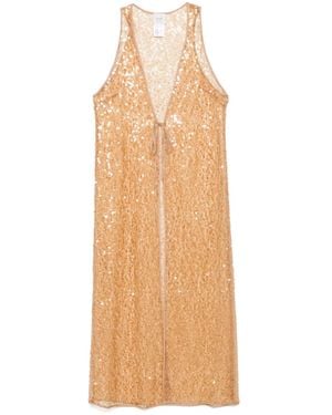 Alysi Sequin-Embellished Gilet - Natural