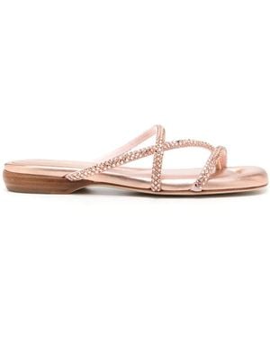 Ash Rubis Crystal-Embellished Slides - Pink