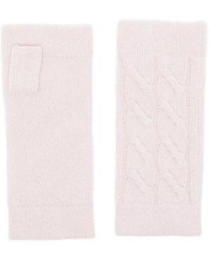 N.Peal Cashmere Mitones de cable - Rosa