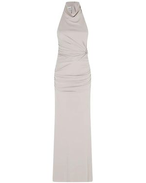 ANDAMANE Halter Draped Dress - White