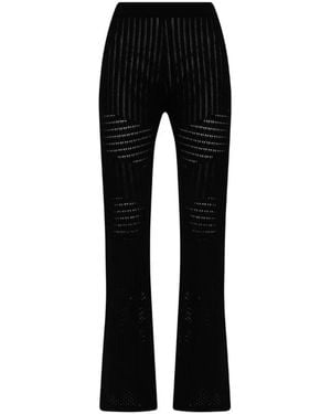Akep Pantalones Acampanados De Punto Flojo - Negro