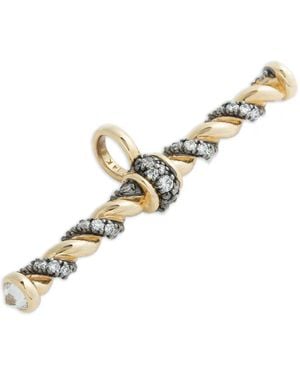 Lucy Delius Jewellery 14Kt T-Bar Diamond Necklace Pendant - Metallic
