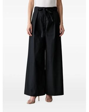 KARL LAGERFELD Belted Pleated Trousers - Black