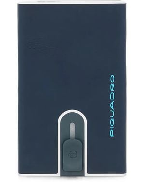 Piquadro Logo-Print Card Holder - Blue