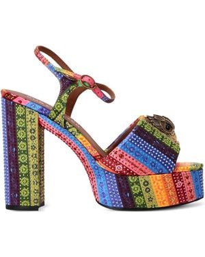 Kurt Geiger 125Mm Kensington Crystal-Embellished Platform Sandals - Blue
