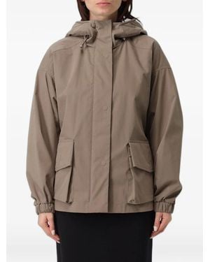 Emporio Armani Hooded Flap-Pocket Jacket - Brown