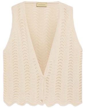 Momoní Leon Crochet Tie Gilet - Natural
