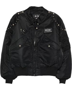 THUG CLUB X Alpha Cwu-45P Rivet Studded-Detail Jacket - Black